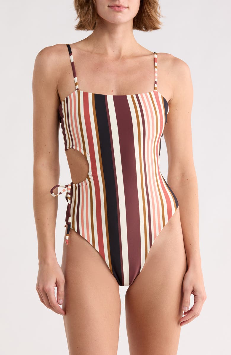Maaji Ann Reversible One-Piece Swimsuit, Main, color, Brown