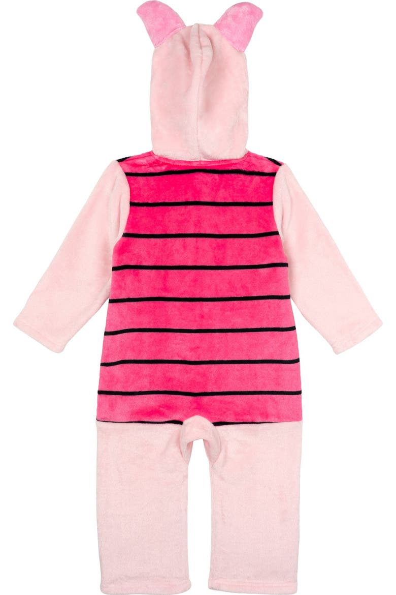 Winnie the Pooh Fleece Hooded Coverall, Alternate, color, Piglet Pink Stripe