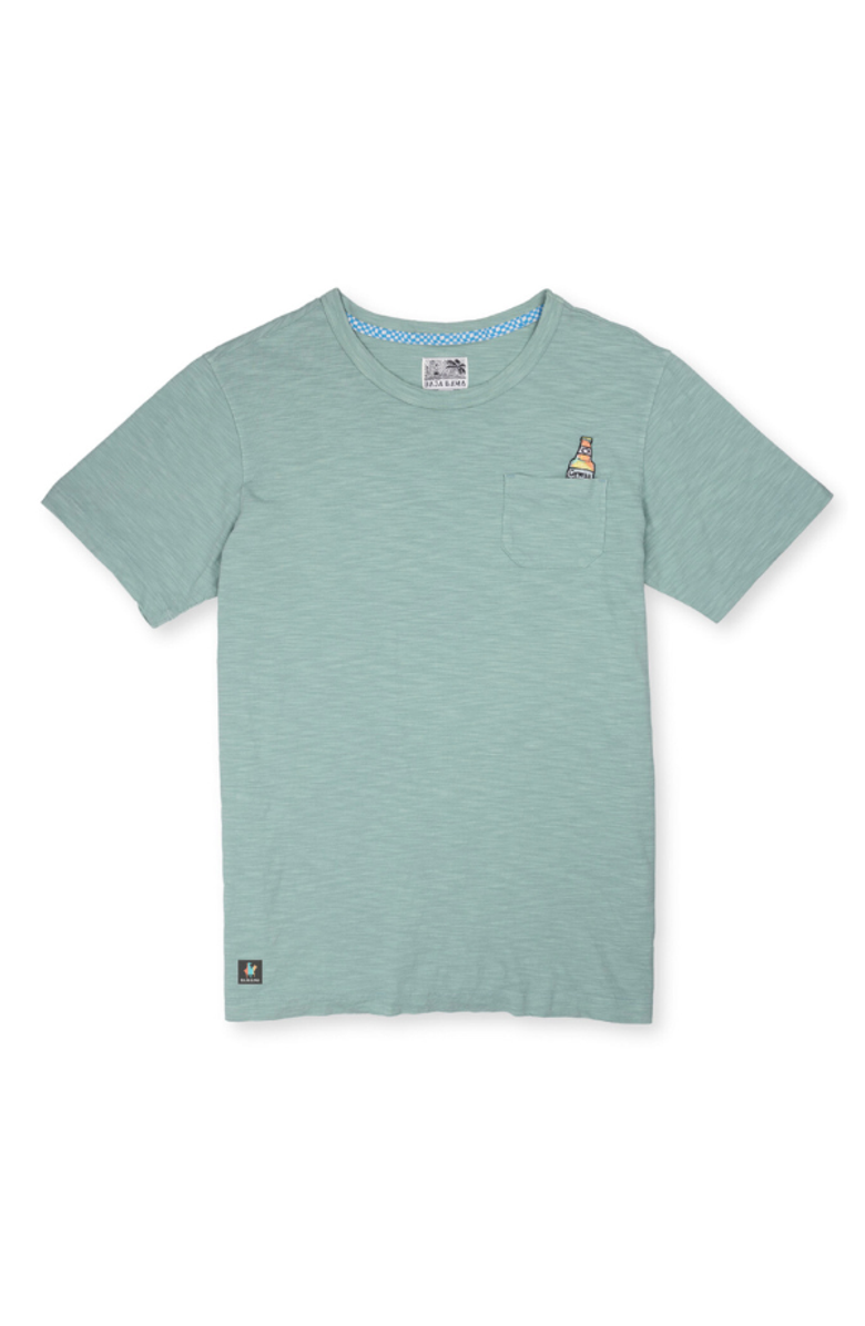 Baja Llama Cerveza For My Face-A Slub Pima Pocket Tee, Main, color, Green