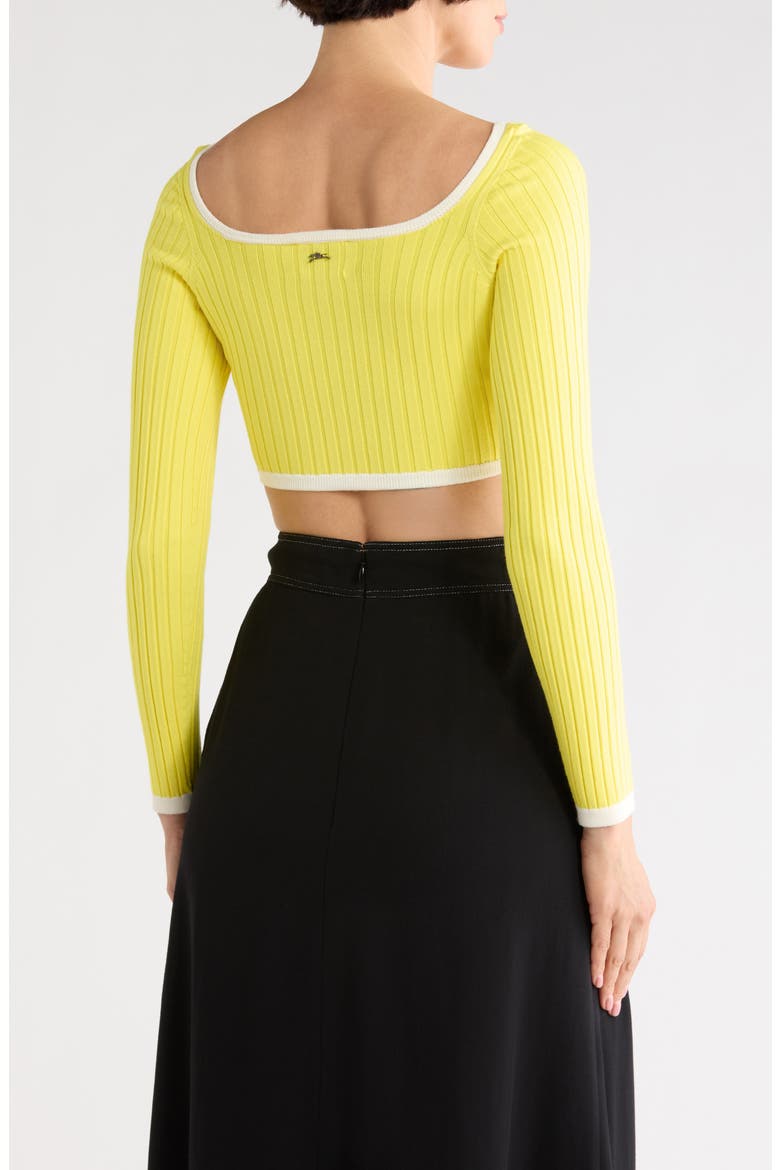 Cropped Cardigan, Alternate, color, LEMON