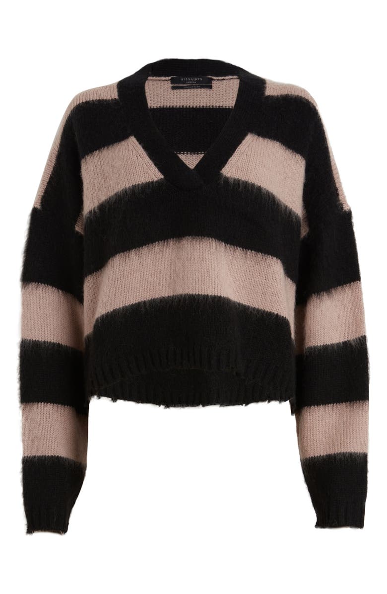 AllSaints Lou Stripe Crop Sweater, Alternate, color,