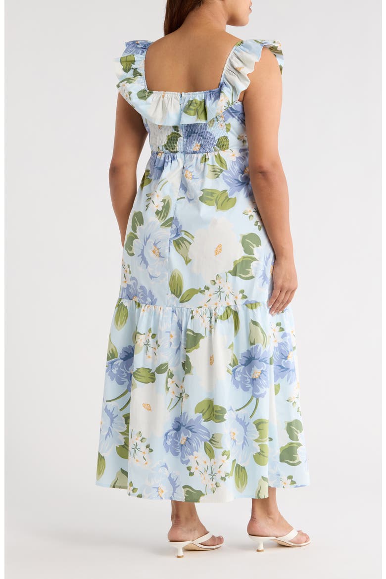 Sloane Floral Ursa Off the Shoulder Maxi Dress, Alternate, color, LIGHT BLUE/ MULTI