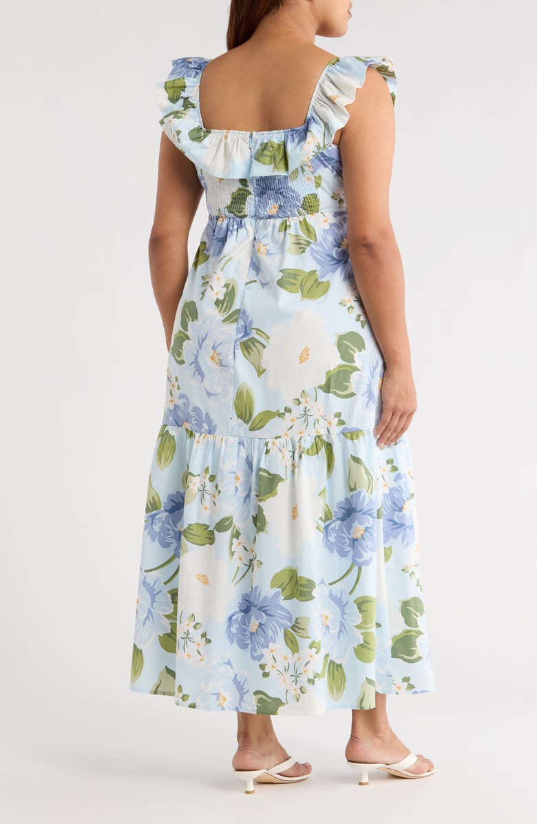 SUGARLIPS Sloane Floral Ursa Off the Shoulder Maxi Dress, Alternate, color, Light Blue/ Multi