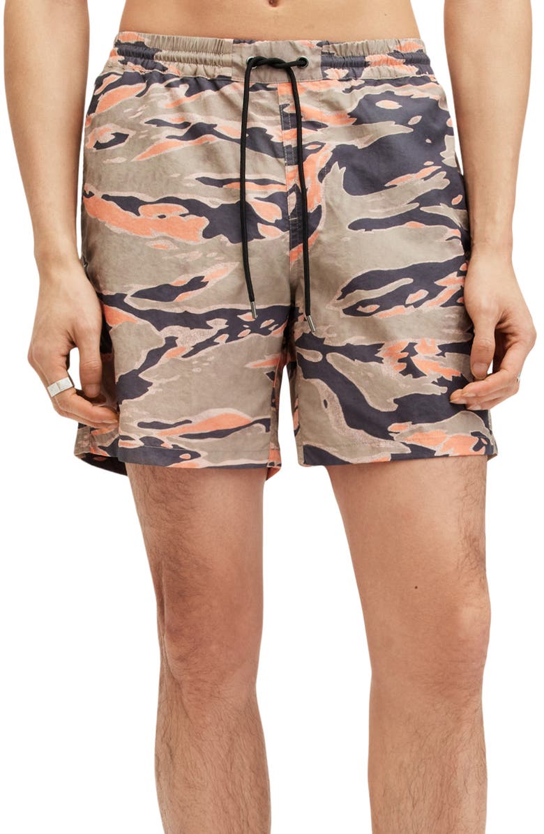 AllSaints Solar Camo Swim Trunks, Main, color,