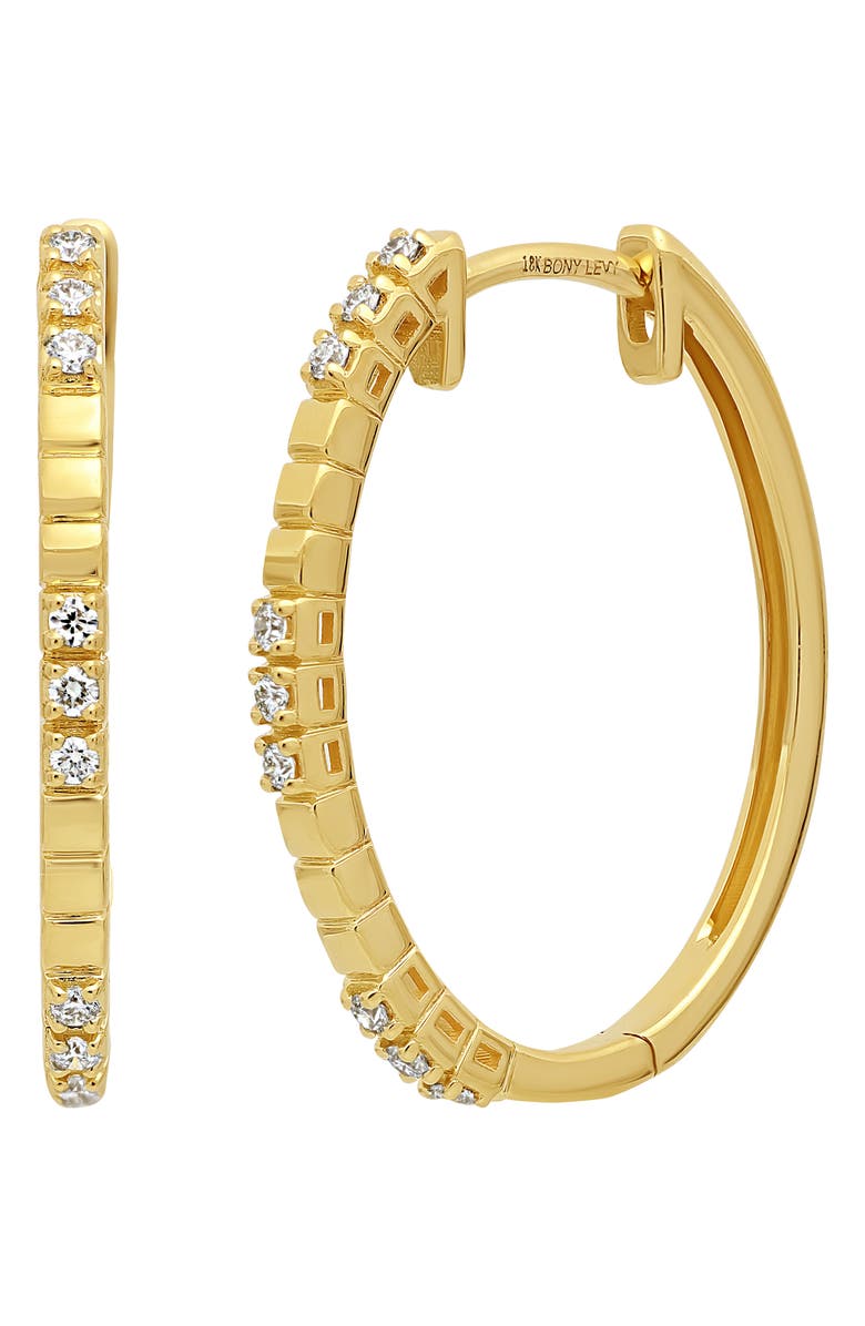 Bony Levy Cleo Diamond Hoop Earrings, Main, color,