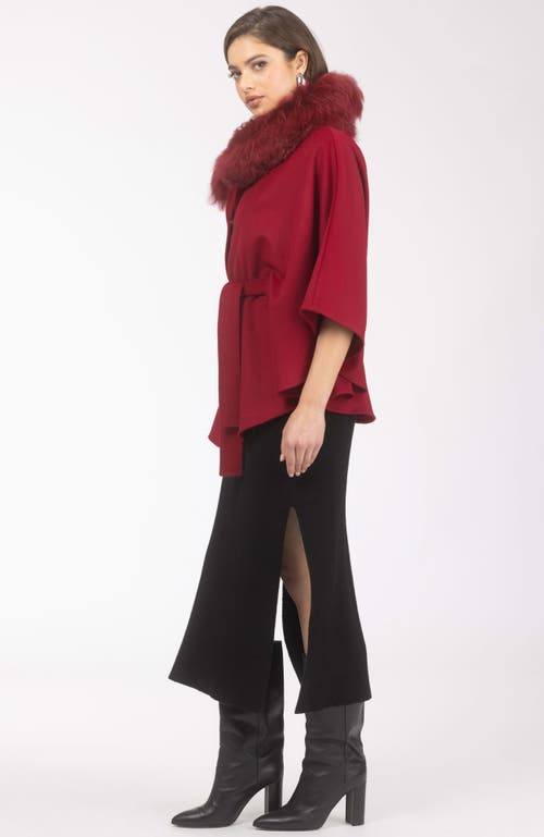 Gorski Wool Belted Cape In Red