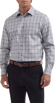 Bugatchi Julian Shaped Fit Plaid Stretch Button-Up Shirt