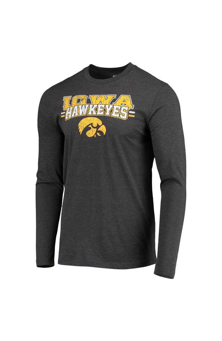 CONCEPTS SPORT Men's Concepts Sport Black/Heathered Charcoal Iowa Hawkeyes Meter Long Sleeve T-Shirt & Pants Sleep Set, Alternate, color, 