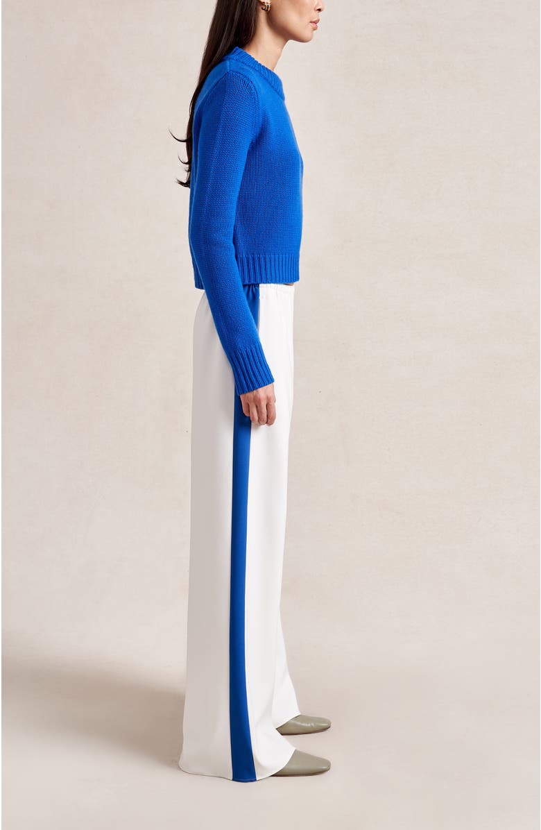 La Ligne Side Stripe Colby Pant, Alternate, color, Ivory/Cobalt