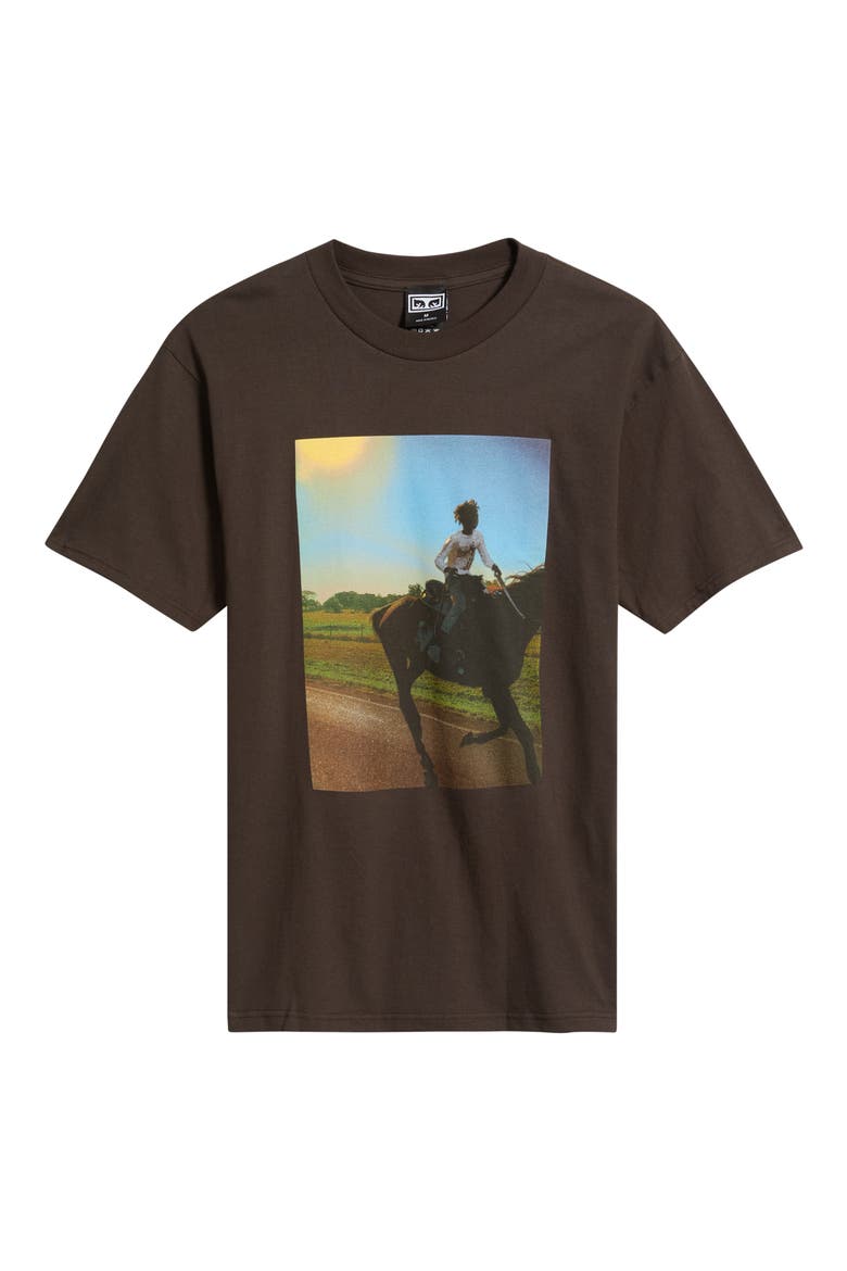 Trail Ride Cotton Graphic T-Shirt, Alternate, color, JAVA BROWN