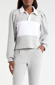 MPG Dreamweave Colorblock Puff Sleeve Rugby Shirt