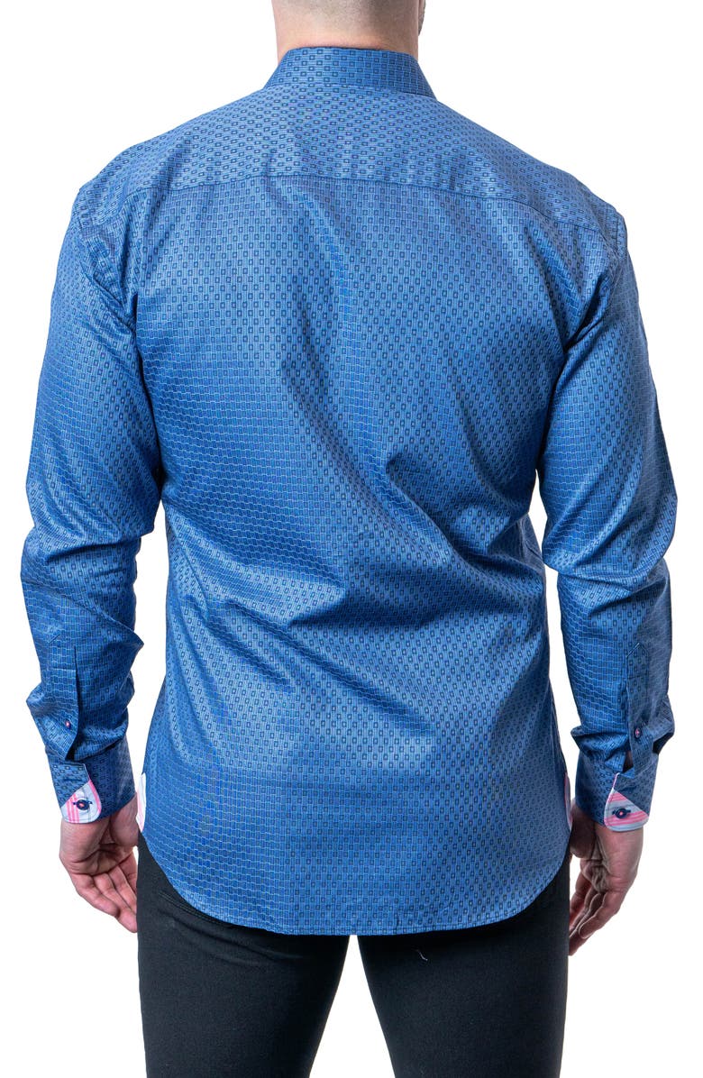 Maceoo Einstein Goal Blue Contemporary Fit Button-Up Shirt, Alternate, color, Blue