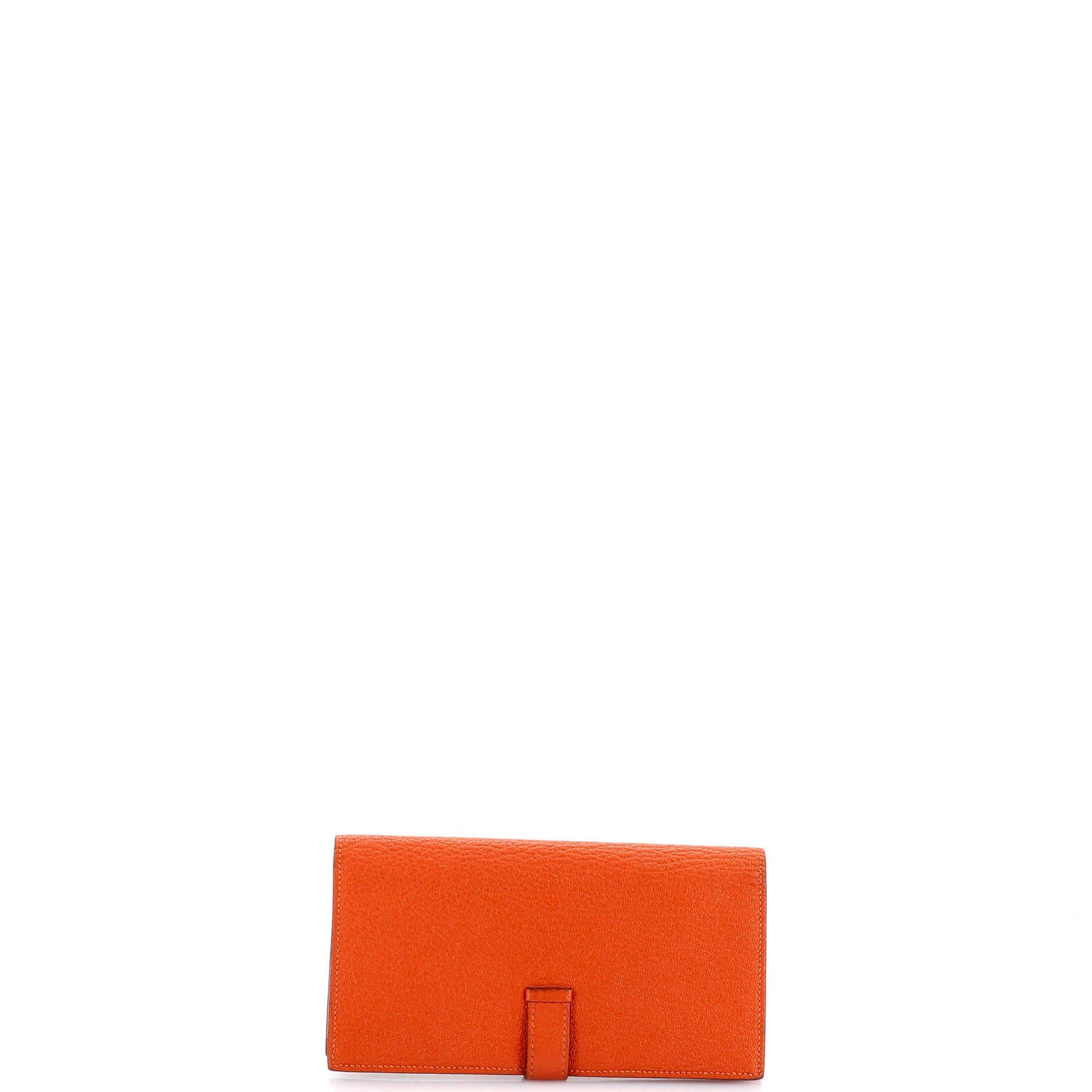 Pre-Owned Hermes Bearn Wallet Chevre Mysore Long, Alternate, color, Feu