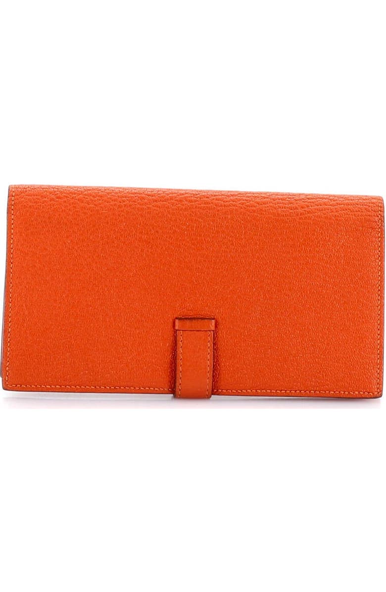 Pre-Owned Hermes Bearn Wallet Chevre Mysore Long, Alternate, color, Feu