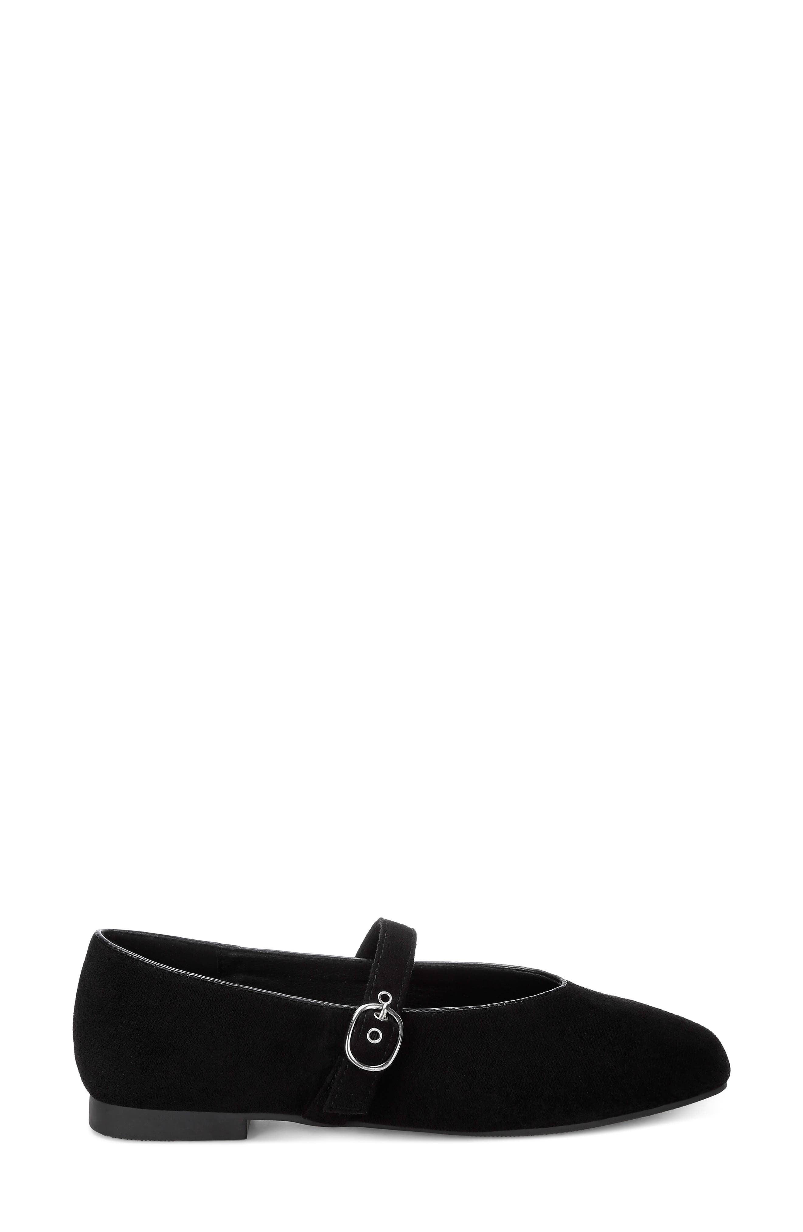 Ninily Leather Mary Jane Flat, Alternate, color, BLACK SUEDE