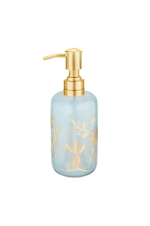 Aravali Hand Painted Glass Soap Dispenser Bath Essential
