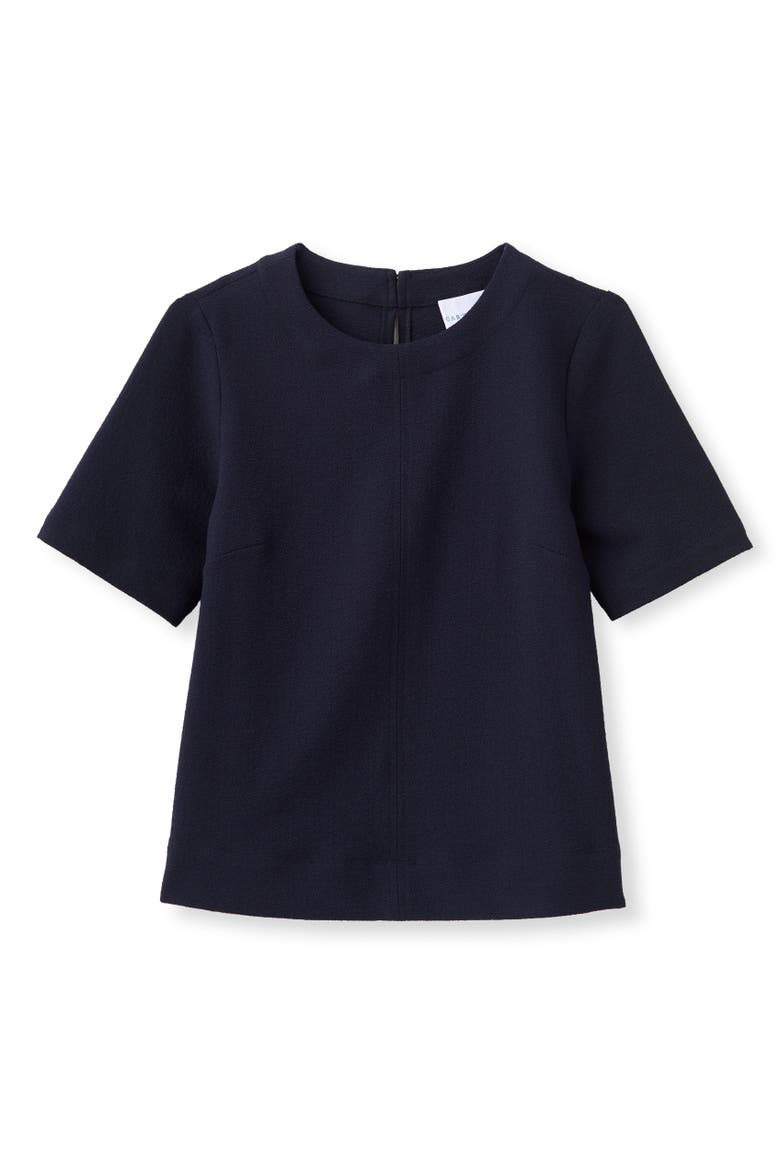 Chloe Pebbled Crepe Top, Alternate, color, Dark Navy