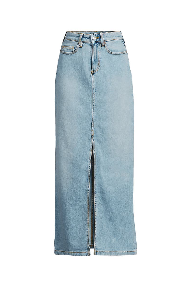 Plus Size Soft Denim Maxi Skirt, Alternate, color, Breeze Blue Wash