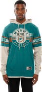 New Era Men's New Era Aqua Miami Dolphins Twofer Layered Long Sleeve Hoodie T-Shirt