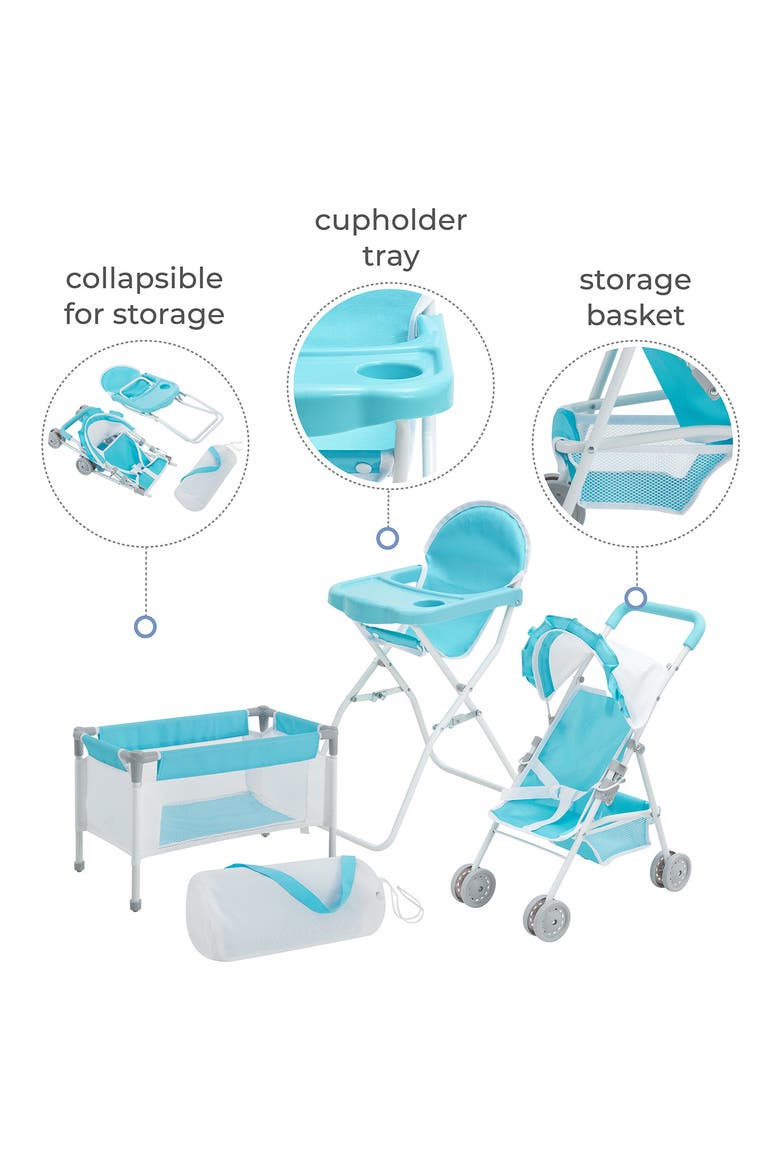 Olivia's Little World Baby Doll 3-in-1 Nursery Set, Alternate, color, BLUE