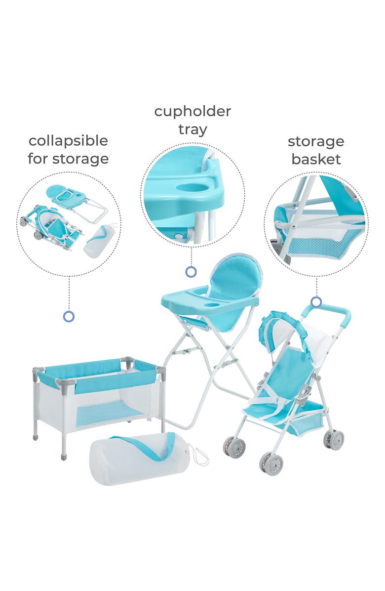 Teamson Kids Olivia's Little World Baby Doll 3-in-1 Nursery Set, Alternate, color, Blue