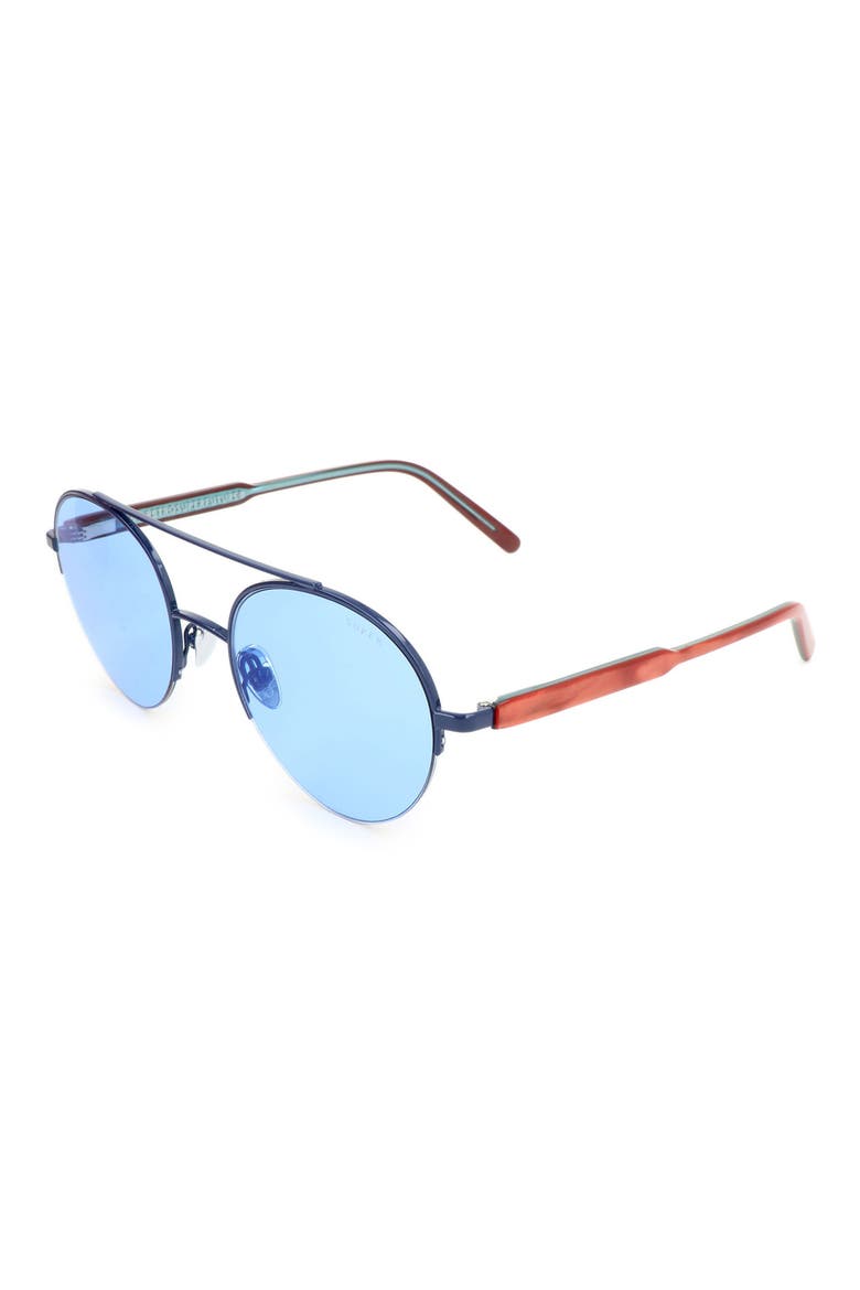 52mm Round Sunglasses, Alternate, color, BLACK
