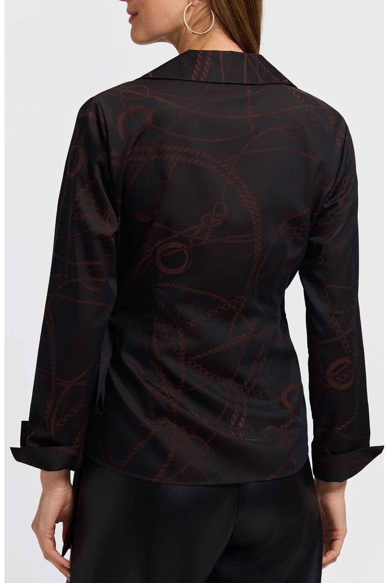 Salina Print Wrap Shirt, Alternate, color, COFFEE BROWN/ BLACK