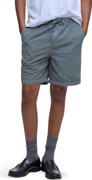 Barbour Callercove Flat Front Cotton Seersucker Shorts
