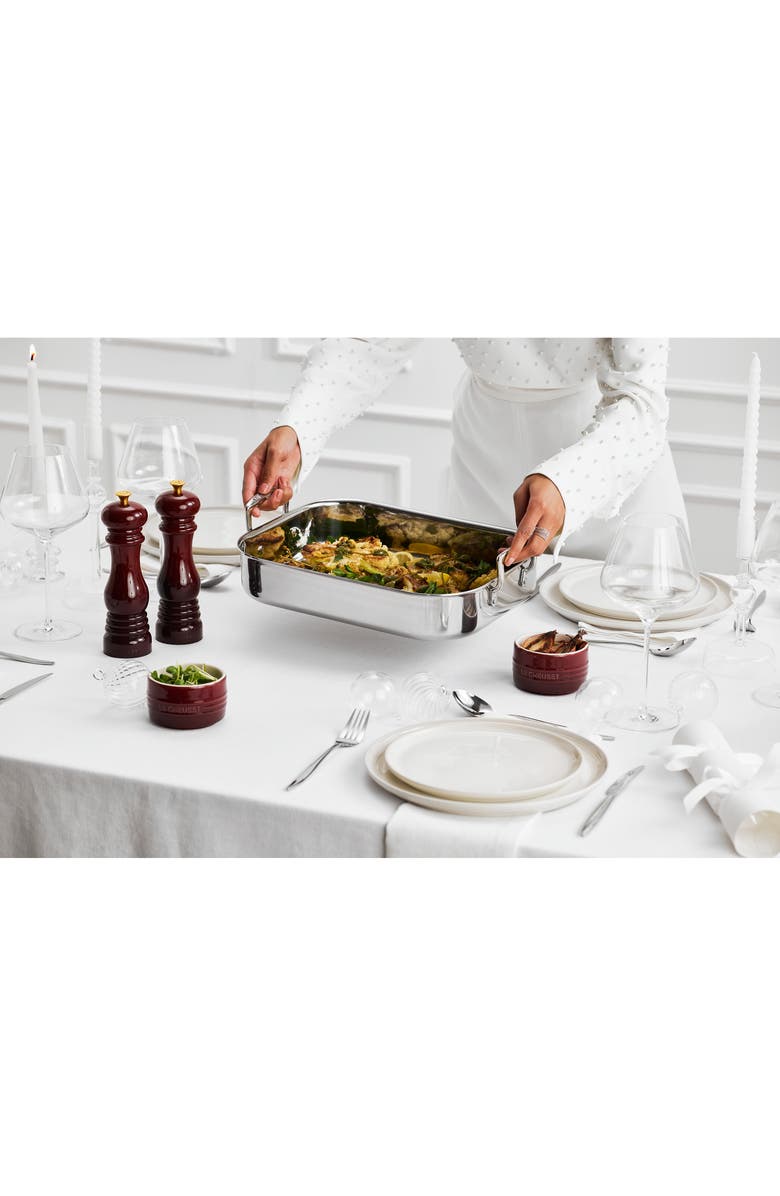 Le Creuset Classic Rectangular Roasting Pan & Rack, Alternate, color, Silver