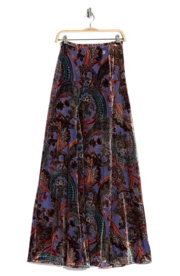 L'agence Luca Burnout Velvet Full Maxi Skirt