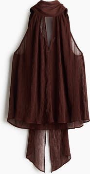 H&M Scarf-collar Chiffon Top