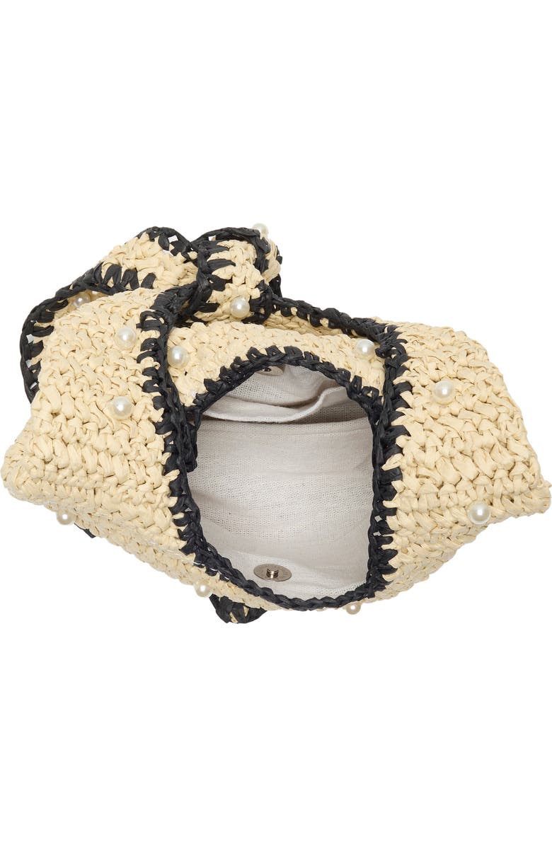 ALESSIA BIANCHI Faux Pearl Shoulder Bag, Alternate, color, Off White/ Black