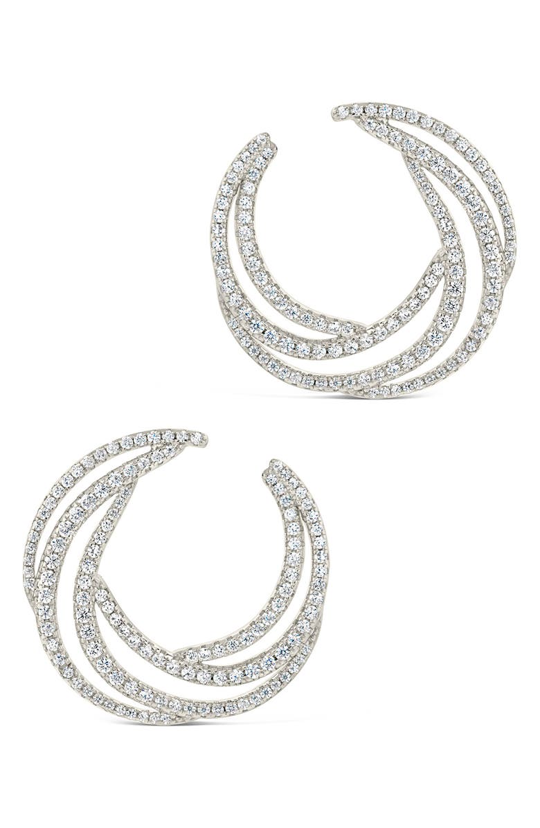 Sterling Forever Emma Hoop Earrings, Alternate, color,