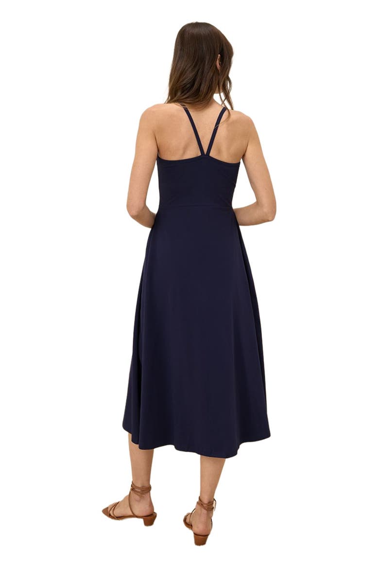 Organic Cotton Fit & Flare Midi Dress, Alternate, color, Eclipse