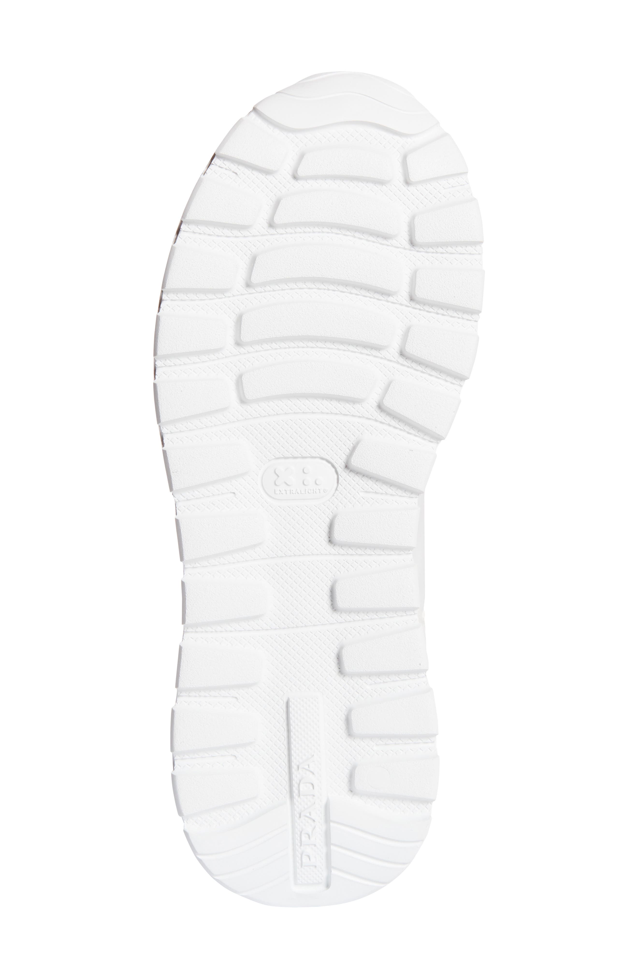 Prada Prax Nylon & Suede Sneaker, Alternate, color, Bianco