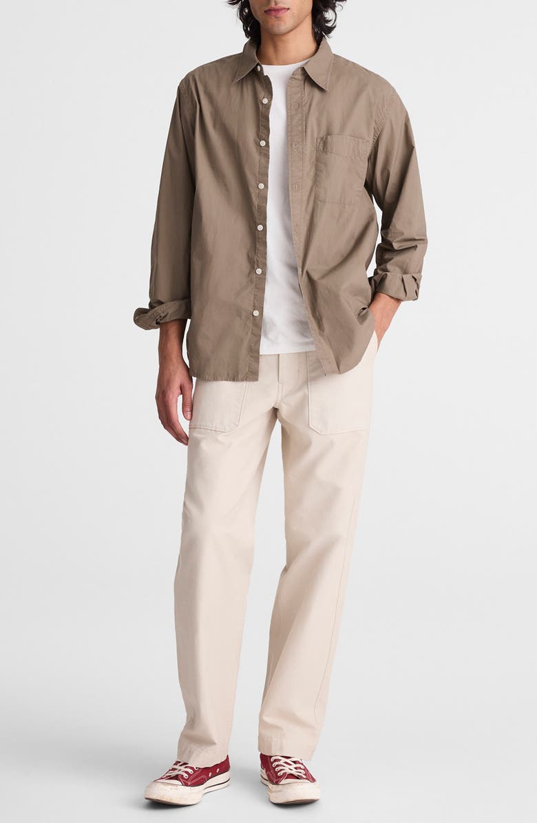 Madewell Stripe Poplin Button-Up Shirt, Alternate, color, Dark Driftwood