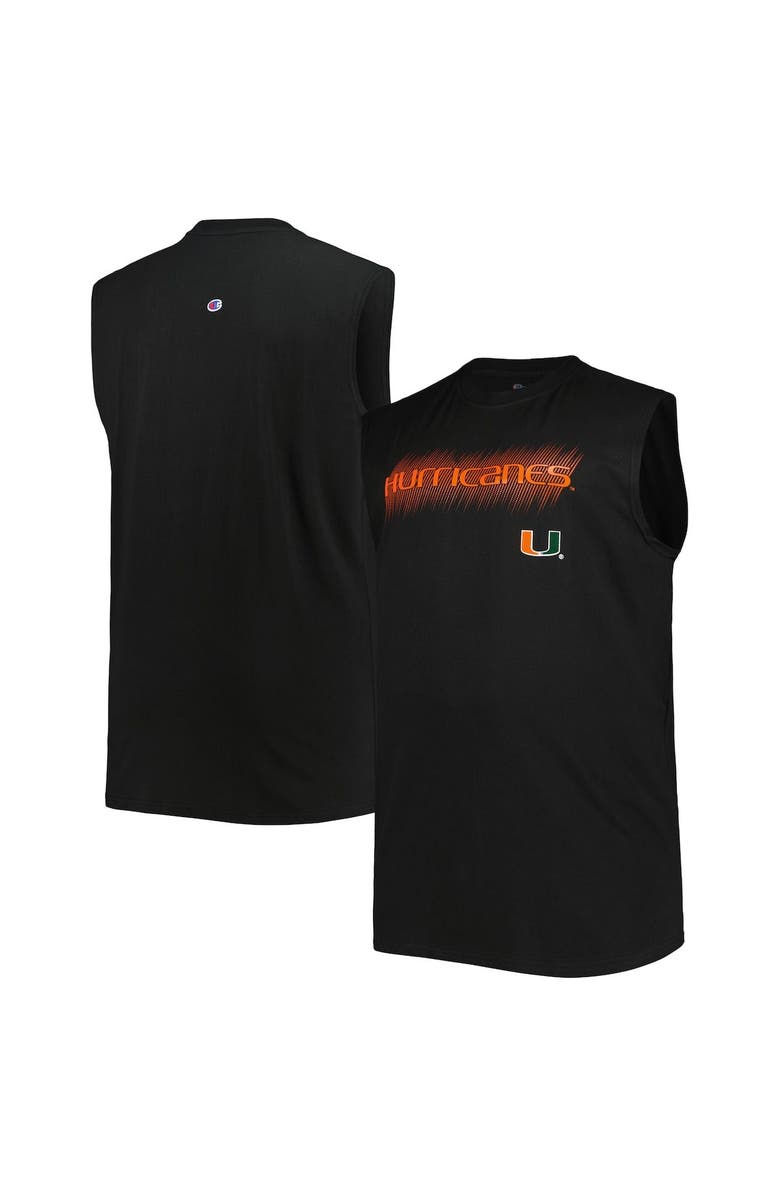 PROFILE Men's Black Miami Hurricanes Big & Tall Tank Top, Main, color,