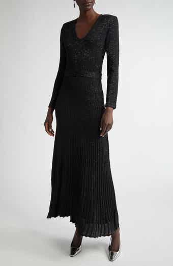 St. John Collection Sheer Sequin Fishnet Long Sleeve Column St. John Collection Sheer Sequin Fishnet Long Sleeve Column