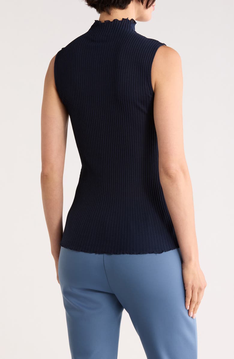 Theory Funnel Neck Texture Tank, Alternate, color, Navy