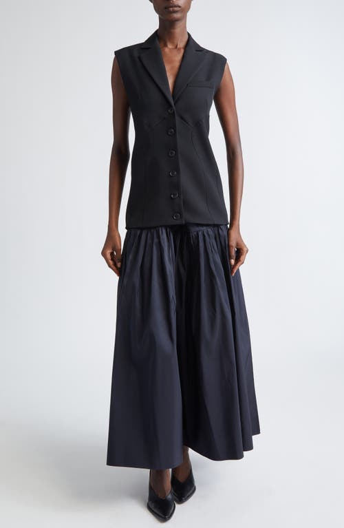 Diotima Convertible Wool & Silk Faille Waistcoat Dress in Black  product