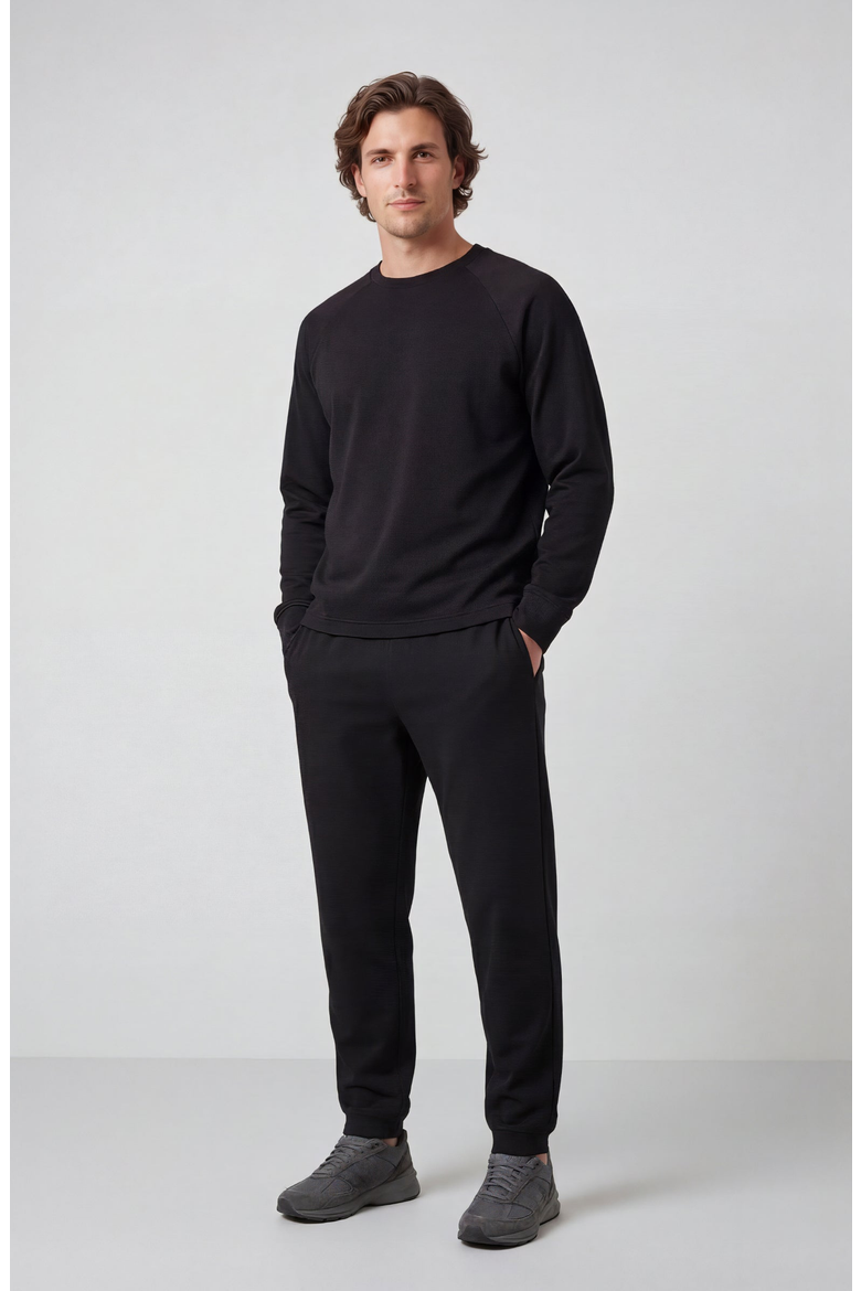 Sandwash Crewneck Sweater, Alternate, color, True Black