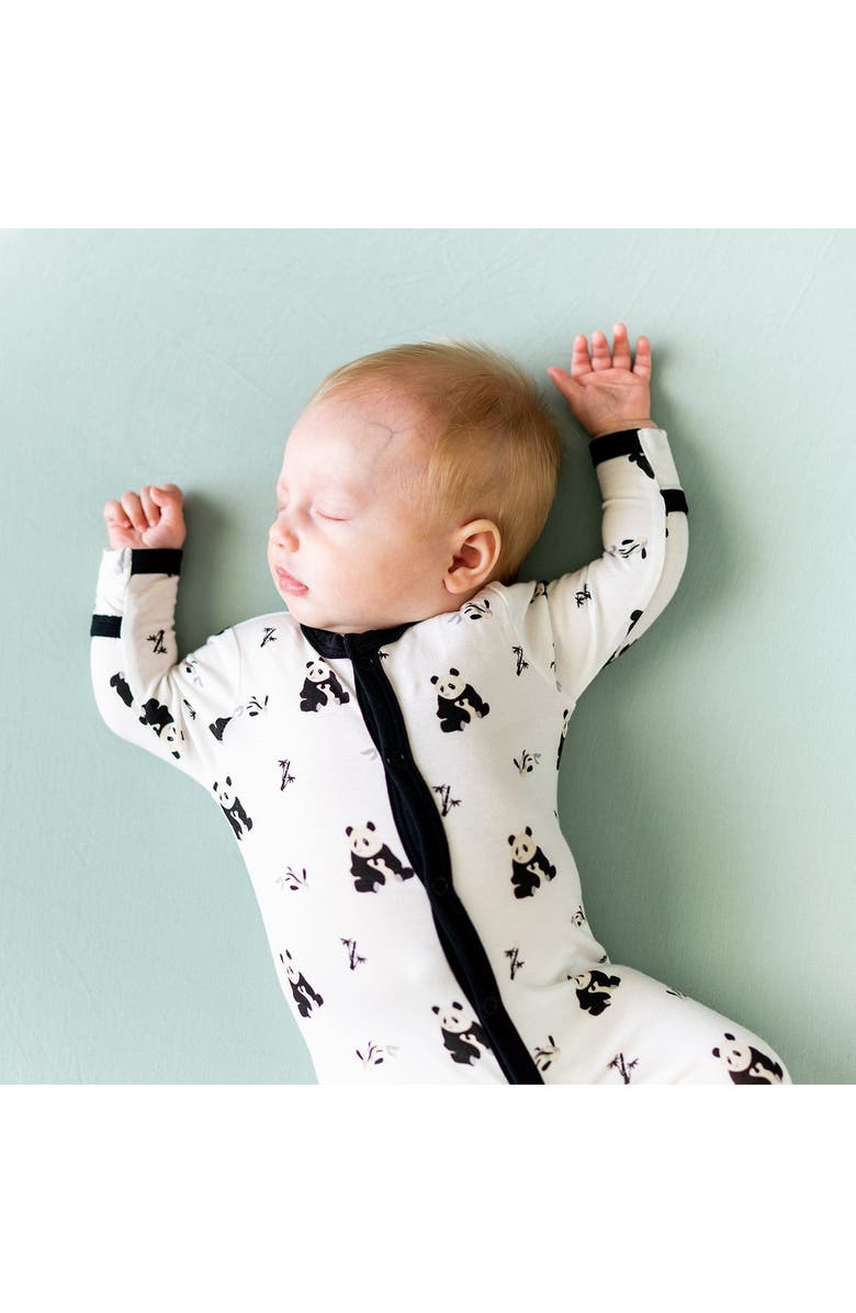 Kyte BABY Zen Panda Print Snap Footie, Alternate, color, 