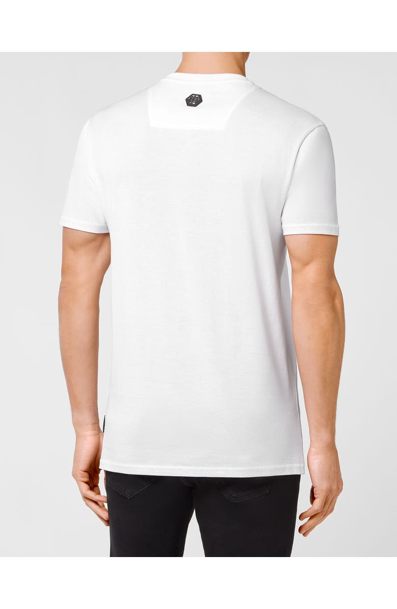 PHILIPP PLEIN T-Shirt Round Neck Ss Stones Gothic Plein With Crystals Unisex, Alternate, color, White