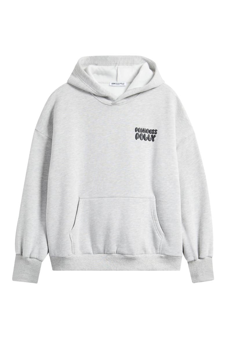 Puffy Logo Hoodie, Alternate, color, GREY