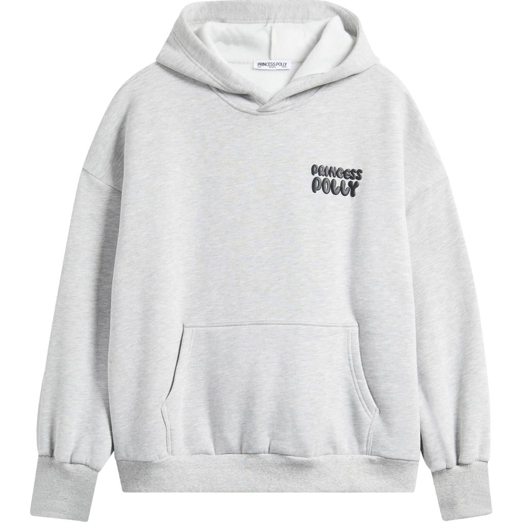 Princess Polly Puffy Logo Hoodie In Gray