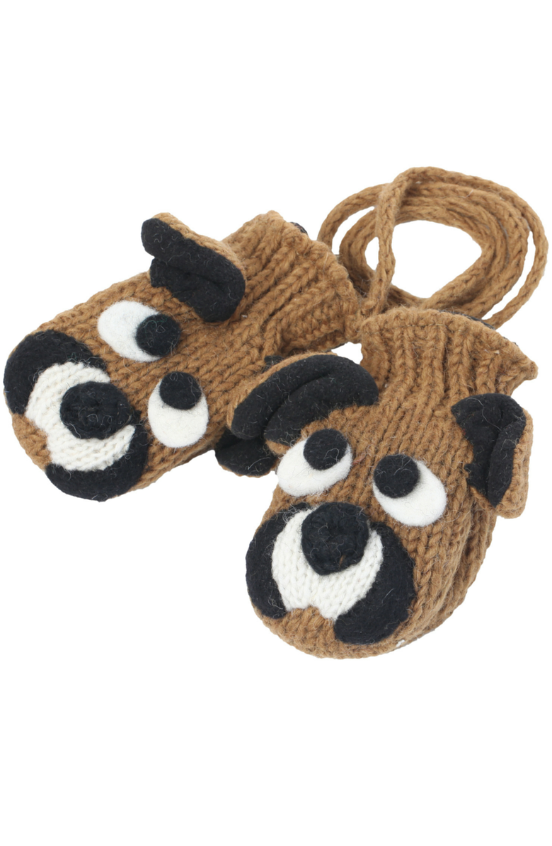 Nirvanna Designs Bulldog Mittens, Main, color, Brown