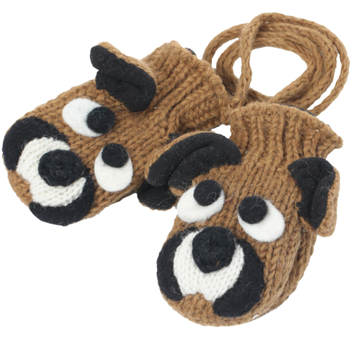 Nirvanna Designs Bulldog Mittens In Brown
