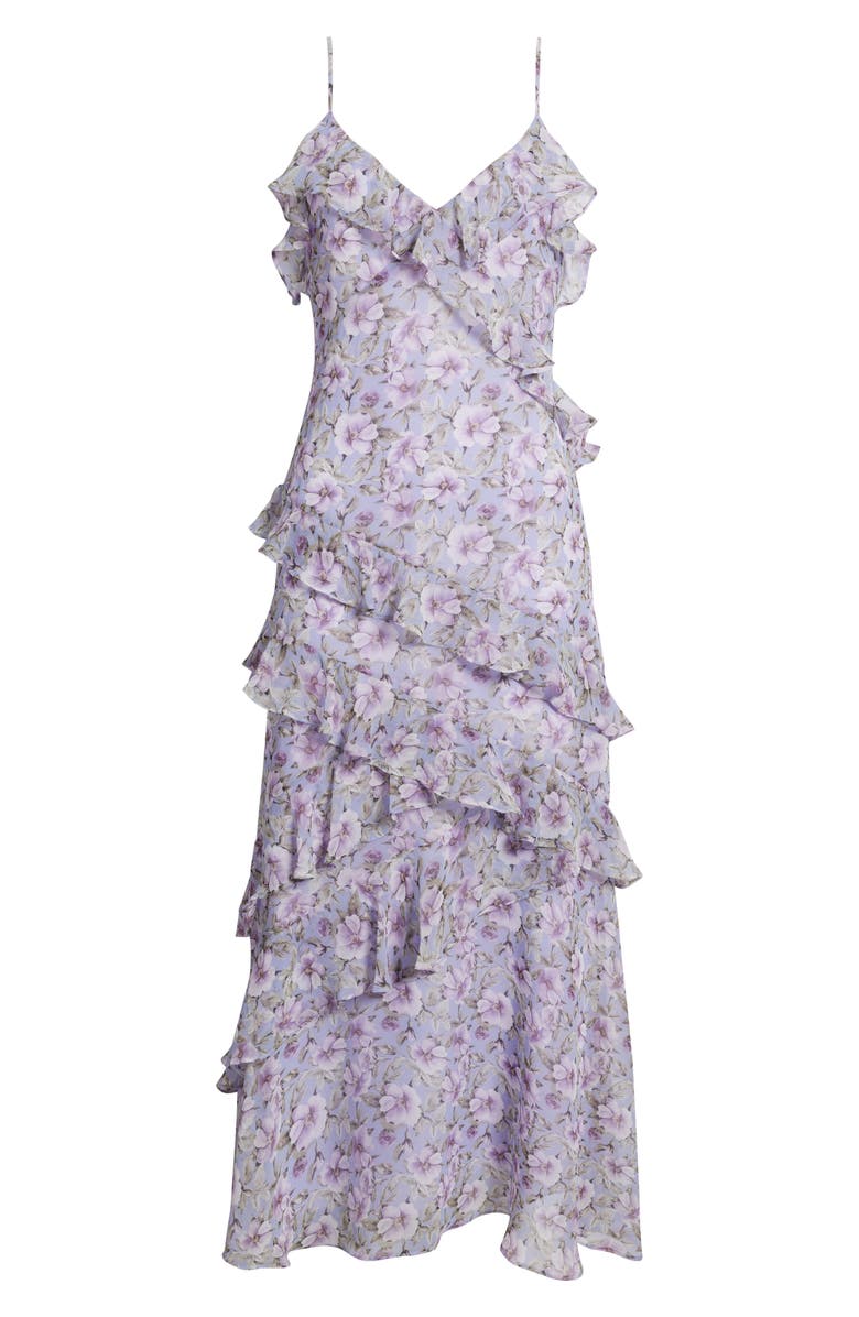 Lulus Luella Floral Print Ruffle Sleeveless Maxi Dress, Alternate, color,