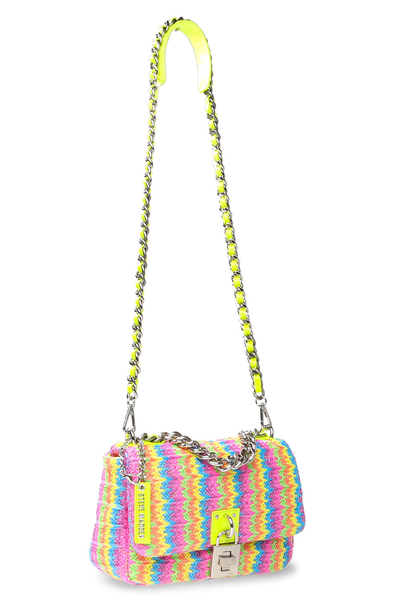 Steve Madden Prism Woven Neon Crossbody Bag, Alternate, color, 