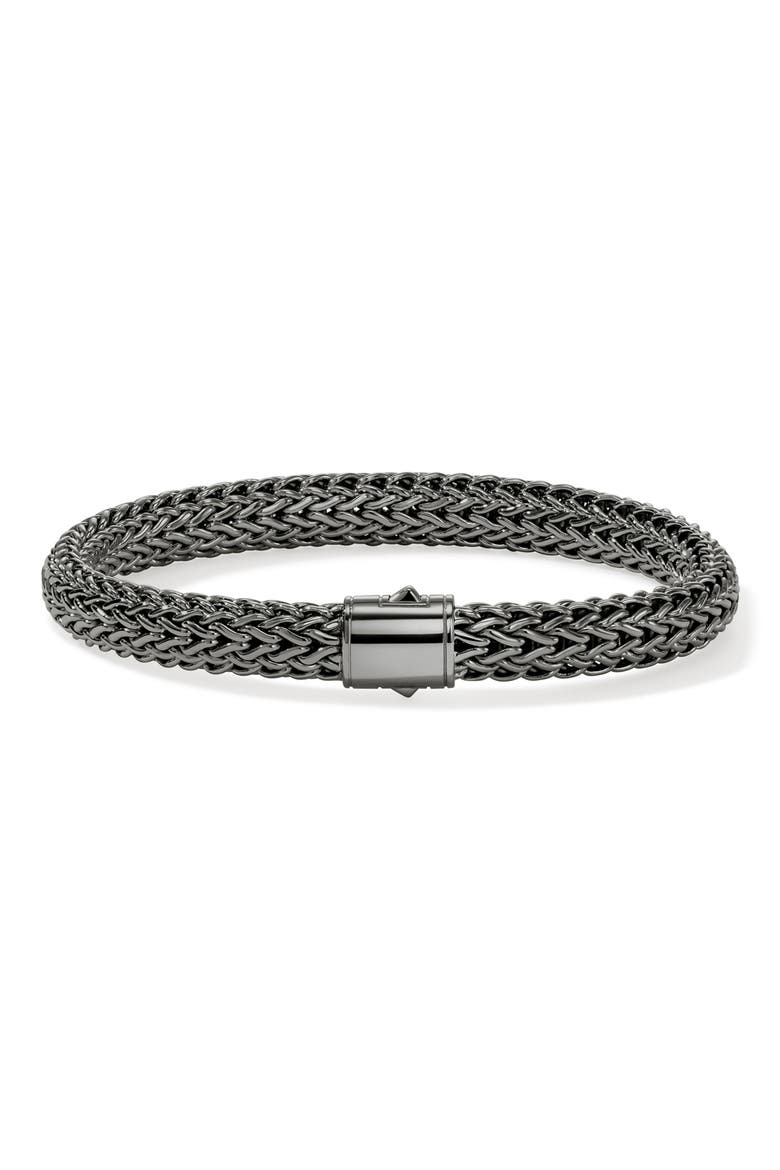Icon Bracelet, 7.5mm, Main, color, DARKENED SILVER